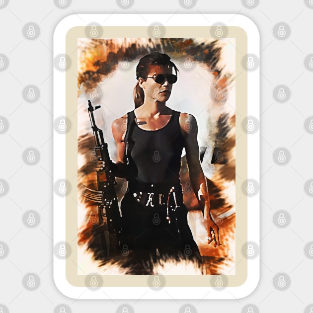 Sarah Connor Portrait Sticker by Naumovski